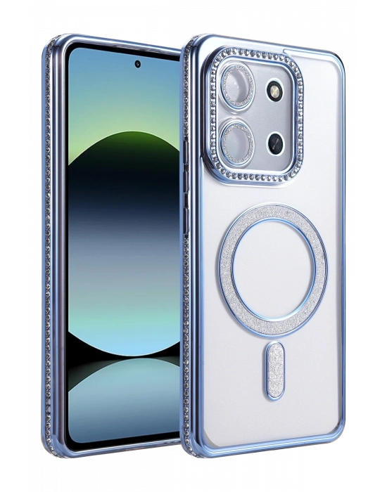 Newface Xiaomi Redmi 15C 4G Joke Simli Magneticsafe Kılıf - Mavi