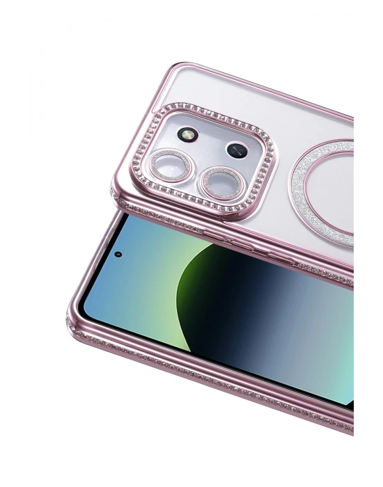 Newface Xiaomi Redmi 15C 4G Joke Simli Magneticsafe Kılıf - Pembe