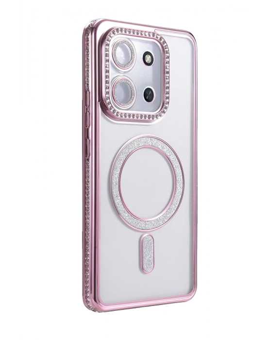 Newface Xiaomi Redmi 15C 4G Joke Simli Magneticsafe Kılıf - Pembe