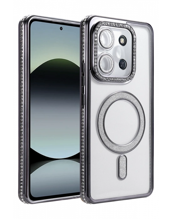 Newface Xiaomi Redmi 15C 4G Joke Simli Magneticsafe Kılıf - Siyah