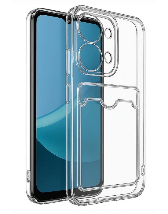 Newface Xiaomi Redmi 15C 4G Kılıf Kart Şeffaf Silikon - Şeffaf