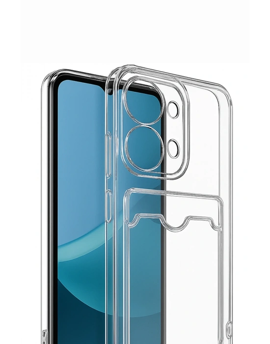 Newface Xiaomi Redmi 15C 4G Kılıf Kart Şeffaf Silikon - Şeffaf