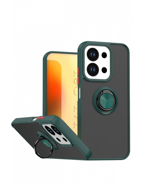 Newface Xiaomi Redmi 15C 4G Montreal Yüzüklü Silikon Kapak - Yeşil