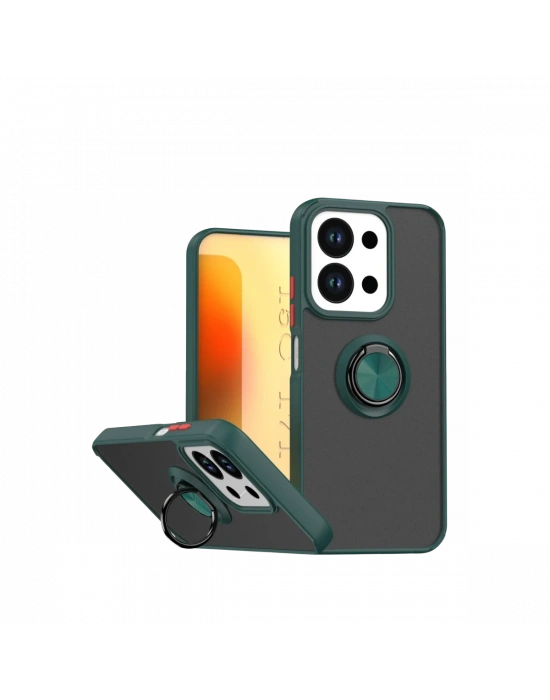 Newface Xiaomi Redmi 15C 4G Montreal Yüzüklü Silikon Kapak - Yeşil