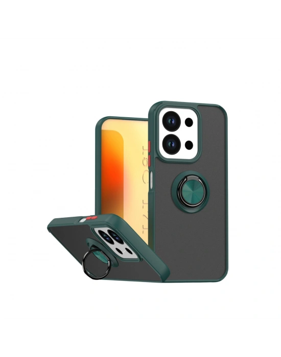 Newface Xiaomi Redmi 15C 4G Montreal Yüzüklü Silikon Kapak - Yeşil