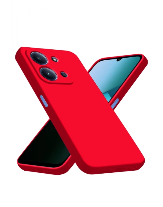 Newface Xiaomi Redmi 15C 4G Nano içi Kadife Silikon - Kırmızı