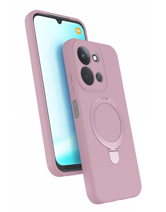 Newface Xiaomi Redmi 15C 4G Regal Magsafe Standlı Kapak - Açık Pembe