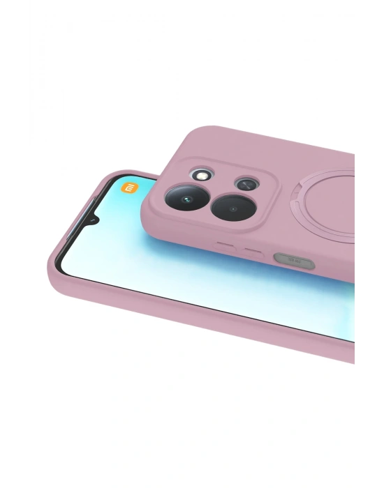 Newface Xiaomi Redmi 15C 4G Regal Magsafe Standlı Kapak - Açık Pembe