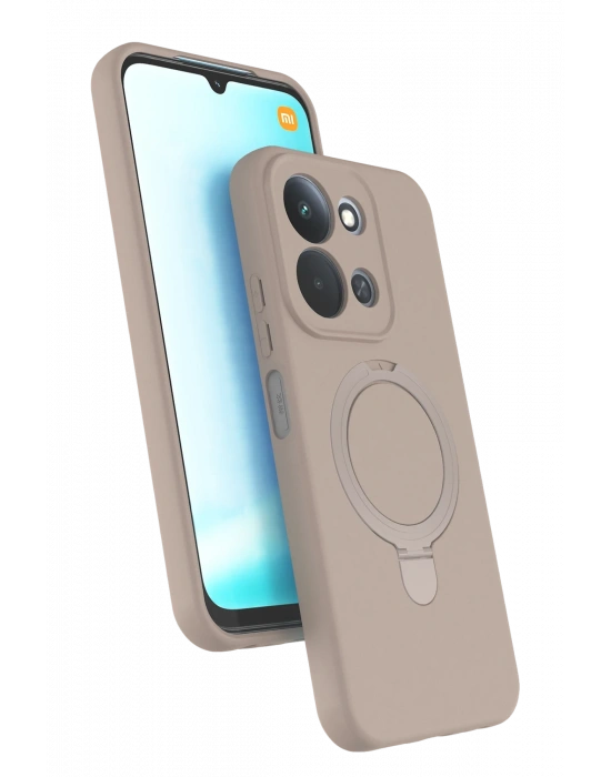 Newface Xiaomi Redmi 15C 4G Regal Magsafe Standlı Kapak - Çöl Titanyum