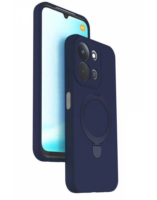 Newface Xiaomi Redmi 15C 4G Regal Magsafe Standlı Kapak - Lacivert