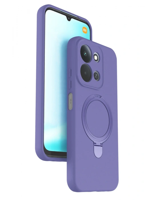 Newface Xiaomi Redmi 15C 4G Regal Magsafe Standlı Kapak - Lila