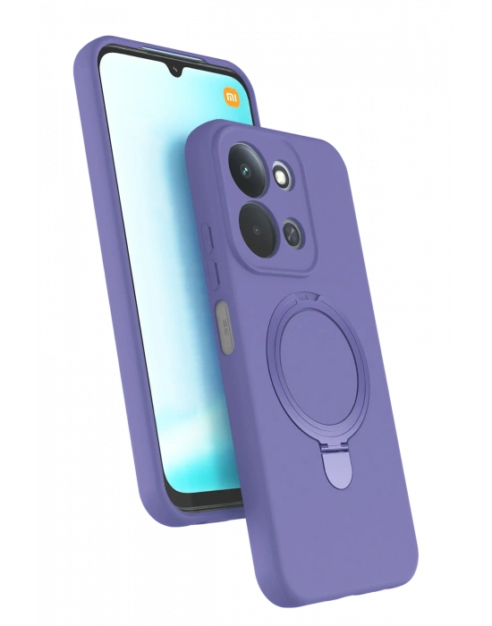 Newface Xiaomi Redmi 15C 4G Regal Magsafe Standlı Kapak - Lila