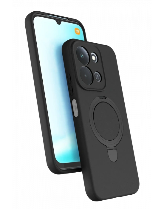 Newface Xiaomi Redmi 15C 4G Regal Magsafe Standlı Kapak - Siyah