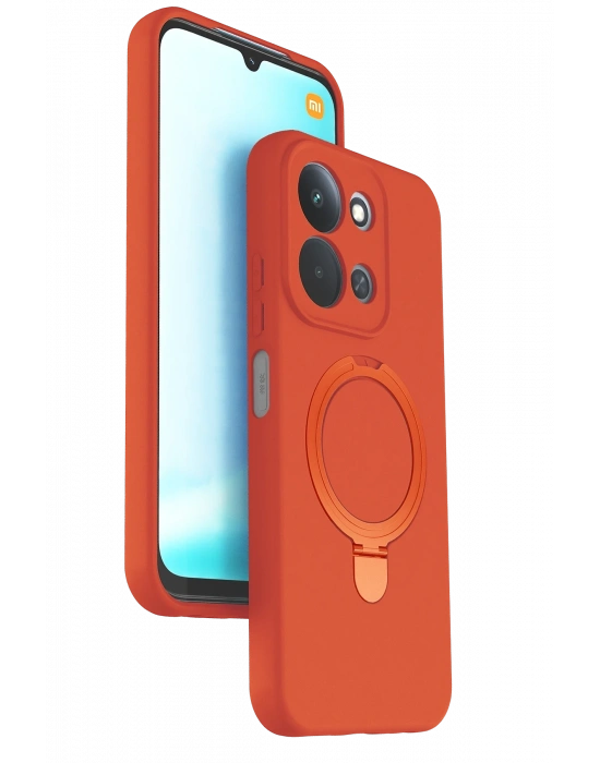 Newface Xiaomi Redmi 15C 4G Regal Magsafe Standlı Kapak - Turuncu