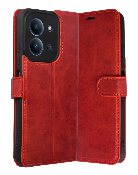 Newface Xiaomi Redmi 15C 4G Trend S Plus Kapaklı Kılıf - Kırmızı