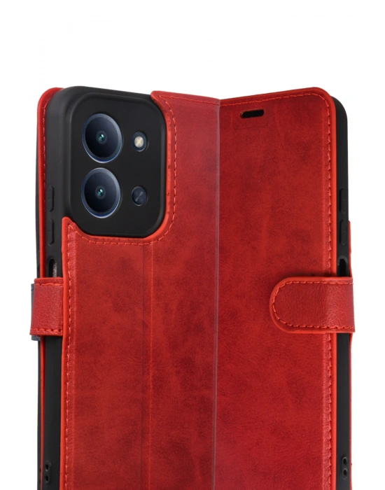 Newface Xiaomi Redmi 15C 4G Trend S Plus Kapaklı Kılıf - Kırmızı