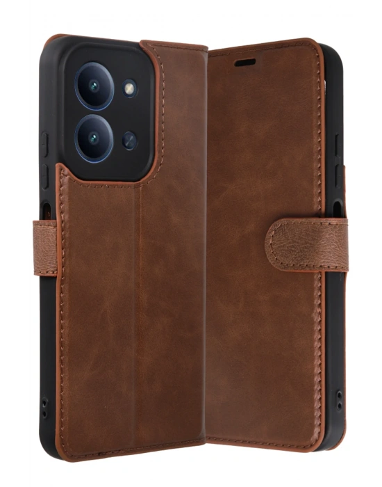 Newface Xiaomi Redmi 15C 4G Trend S Plus Kapaklı Kılıf - Taba