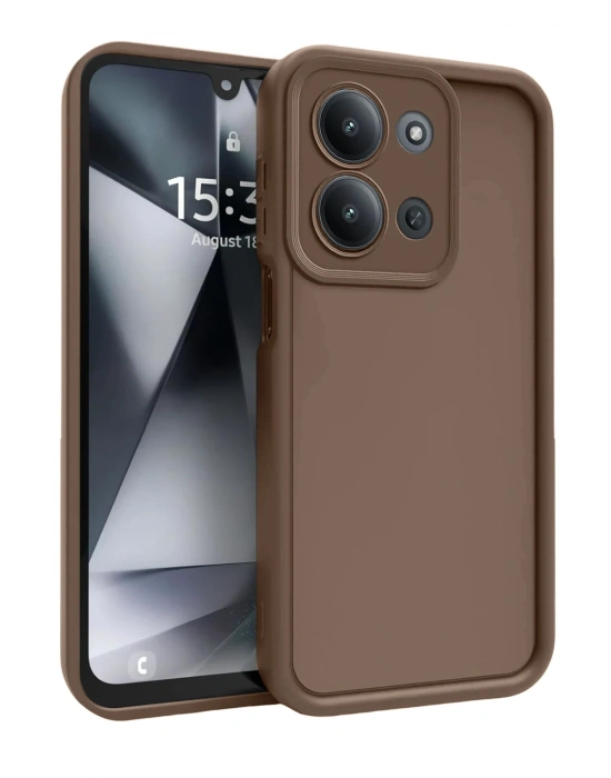 Newface Xiaomi Redmi 15C 4G Viera Silikon - Kahverengi