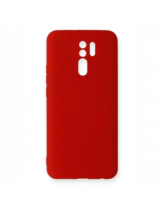 Newface Xiaomi Redmi 9 Kılıf Nano içi Kadife Silikon - Kırmızı