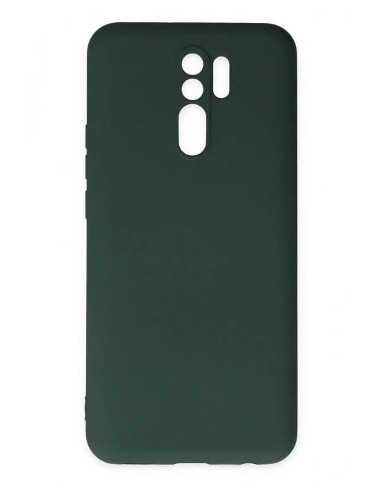 Newface Xiaomi Redmi 9 Kılıf Nano içi Kadife Silikon - Koyu Yeşil