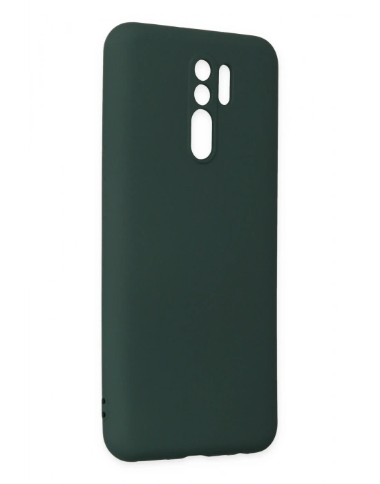 Newface Xiaomi Redmi 9 Kılıf Nano içi Kadife Silikon - Koyu Yeşil