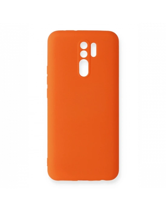 Newface Xiaomi Redmi 9 Kılıf Nano içi Kadife Silikon - Turuncu