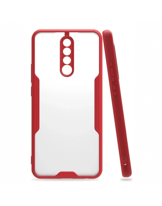 Newface Xiaomi Redmi 9 Kılıf Platin Silikon - Kırmızı