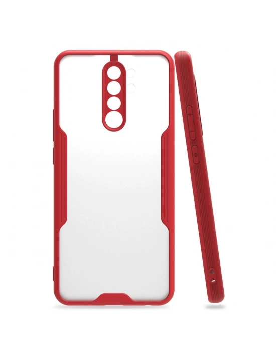 Newface Xiaomi Redmi 9 Kılıf Platin Silikon - Kırmızı