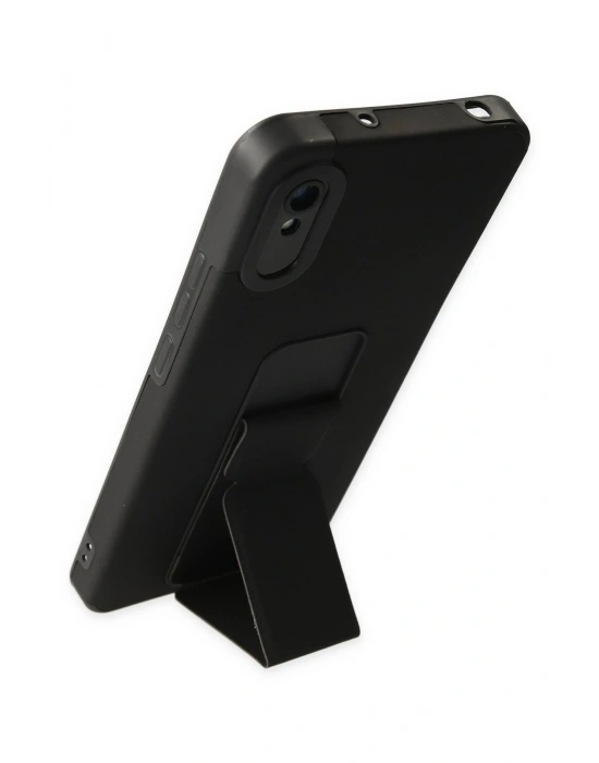 Newface Xiaomi Redmi 9A Kılıf Mega Standlı Silikon - Siyah
