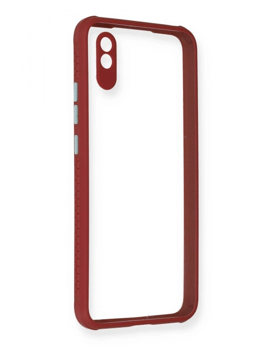 Newface Xiaomi Redmi 9A Kılıf Miami Şeffaf Silikon - Fuşya