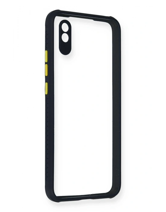 Newface Xiaomi Redmi 9A Kılıf Miami Şeffaf Silikon - Lacivert