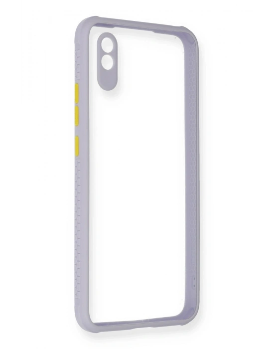Newface Xiaomi Redmi 9A Kılıf Miami Şeffaf Silikon - Lila