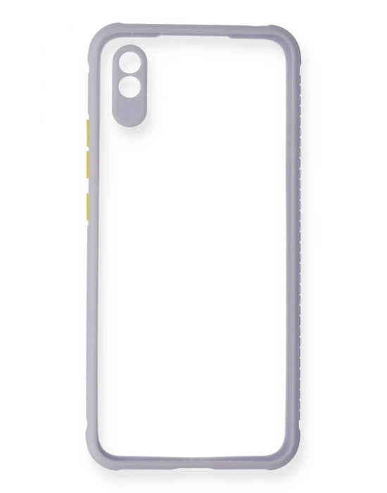 Newface Xiaomi Redmi 9A Kılıf Miami Şeffaf Silikon - Lila