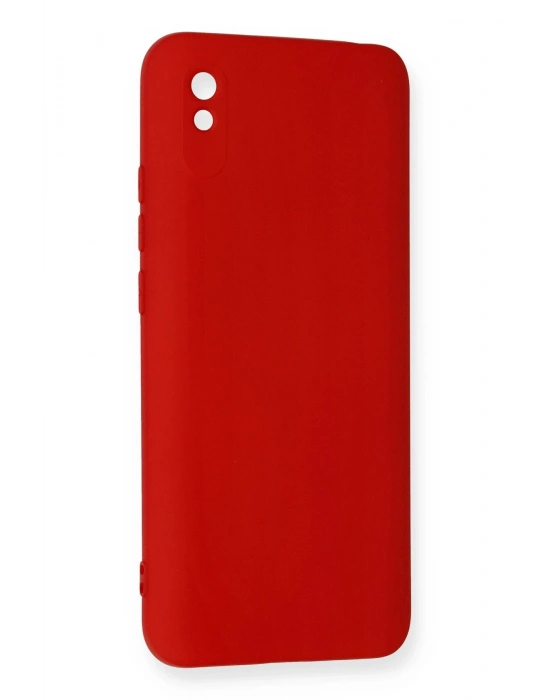 Newface Xiaomi Redmi 9A Kılıf Nano içi Kadife Silikon - Kırmızı
