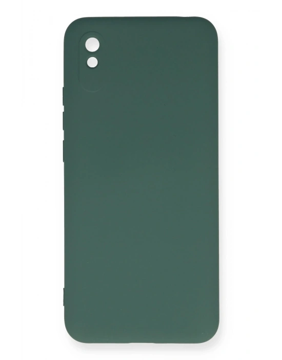 Newface Xiaomi Redmi 9A Kılıf Nano içi Kadife Silikon - Koyu Yeşil