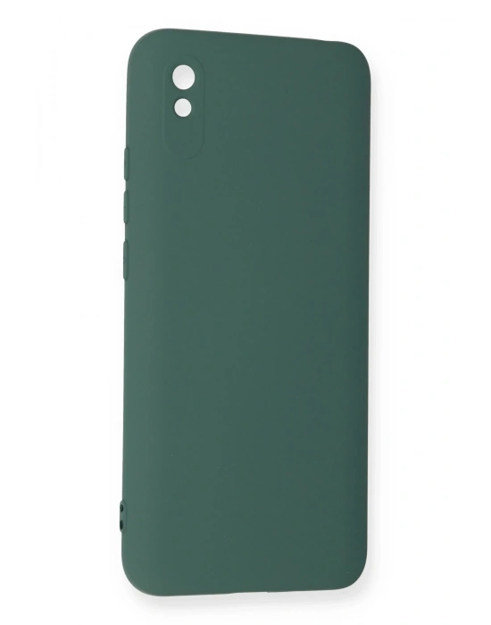 Newface Xiaomi Redmi 9A Kılıf Nano içi Kadife Silikon - Koyu Yeşil
