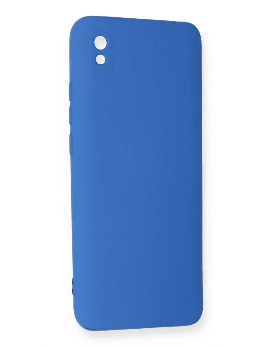 Newface Xiaomi Redmi 9A Kılıf Nano içi Kadife Silikon - Mavi