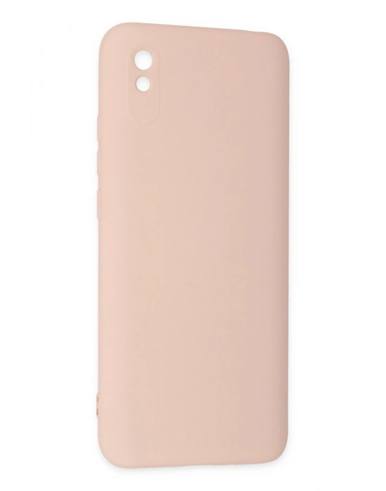 Newface Xiaomi Redmi 9A Kılıf Nano içi Kadife Silikon - Pudra