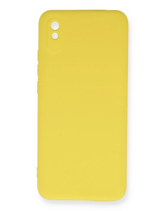 Newface Xiaomi Redmi 9A Kılıf Nano içi Kadife Silikon - Sarı
