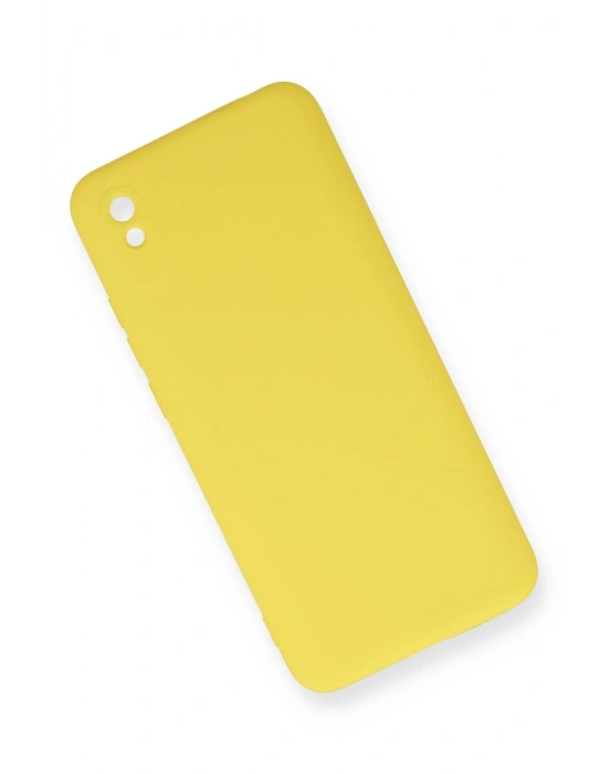 Newface Xiaomi Redmi 9A Kılıf Nano içi Kadife Silikon - Sarı