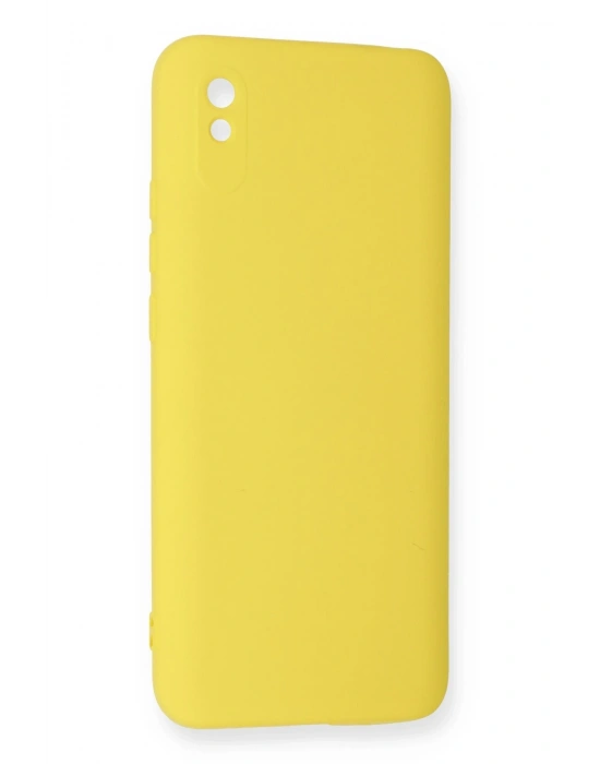 Newface Xiaomi Redmi 9A Kılıf Nano içi Kadife Silikon - Sarı