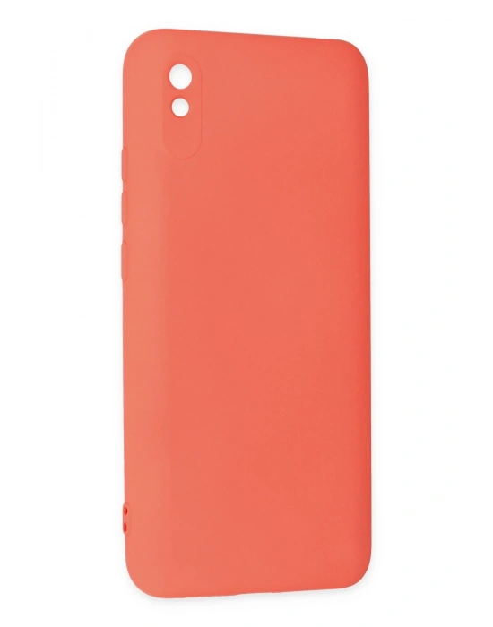 Newface Xiaomi Redmi 9A Kılıf Nano içi Kadife Silikon - Turuncu