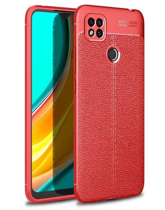 Newface Xiaomi Redmi 9C Kılıf Auto Focus Kapak - Kırmızı