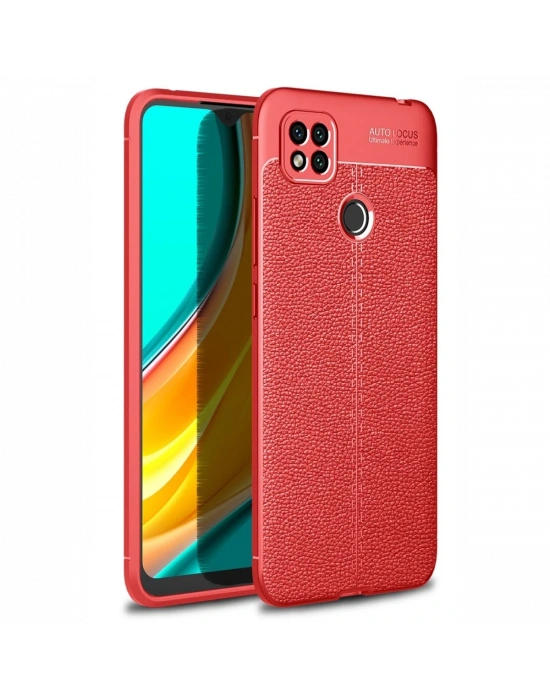 Newface Xiaomi Redmi 9C Kılıf Auto Focus Kapak - Kırmızı