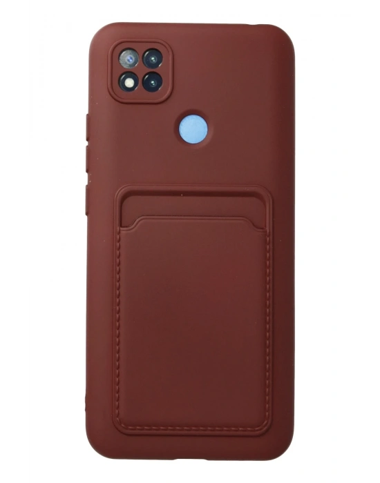 Newface Xiaomi Redmi 9C Kılıf Kelvin Kartvizitli Silikon - Bordo