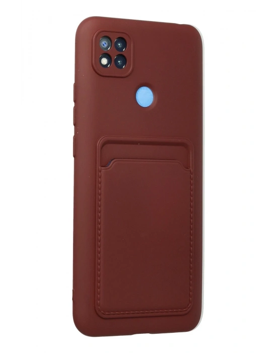 Newface Xiaomi Redmi 9C Kılıf Kelvin Kartvizitli Silikon - Bordo