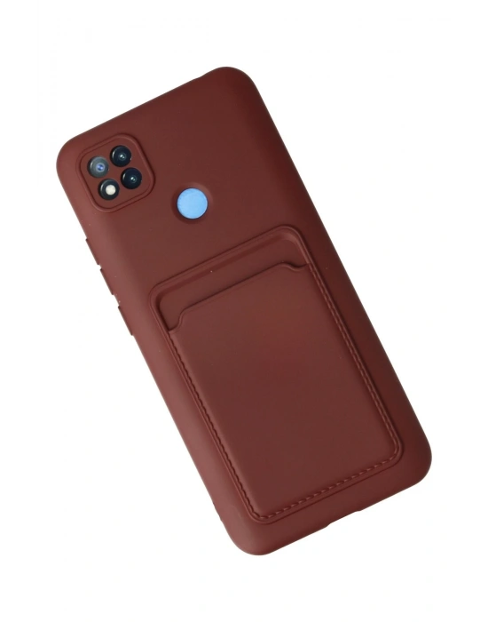 Newface Xiaomi Redmi 9C Kılıf Kelvin Kartvizitli Silikon - Bordo