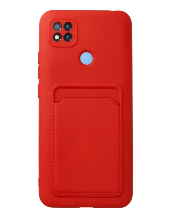 Newface Xiaomi Redmi 9C Kılıf Kelvin Kartvizitli Silikon - Kırmızı