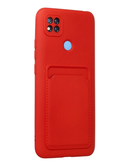 Newface Xiaomi Redmi 9C Kılıf Kelvin Kartvizitli Silikon - Kırmızı