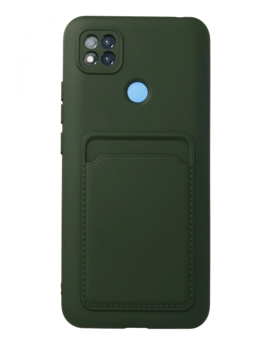 Newface Xiaomi Redmi 9C Kılıf Kelvin Kartvizitli Silikon - Koyu Yeşil